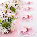 DaYammi 350PCS Rose Gold Glitter Plastic Dinnerware Set for 50 Guests - Image 4