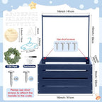 Barydat Wooden Baby Shower Crate Closet Set, Navy Blue - Image 2