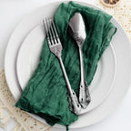 60 Pack Emerald Green Cheesecloth Napkins Washable 21x21 Inches Emerald Green Cloth Napkins for Wedding Set of 60 Dinner Table Napkins Bridal Baby Shower Rustic Boho Cotton Gauze Party Table Decor - Image 7