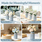 12 PCS 16oz Glass Mason Jars Flower Vases for Centerpieces, Blue - Image 5