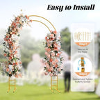 Wedding Arch Gold 4.9ft x 7.2ft Gold Balloon Arch with Metal Bases Arches Ceremony Backdrop Stand Birthday Party Decorations Bending Top Balloon Arch Ideal for Baby Shower Birthday Party Supplies - Image 4