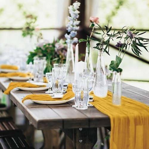 20 Pack Cheesecloth Table Runner 17 x 108 Inch, Gold - Image 6