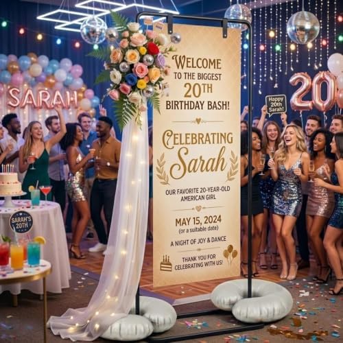 Yebo Wedding Welcome Sign Stand, Adjustable Display Easel with Carry Bag - Image 6