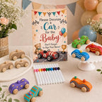 57 Pcs Baby Shower Games Wooden Car DIY Painting Crafts Kit - Image 7