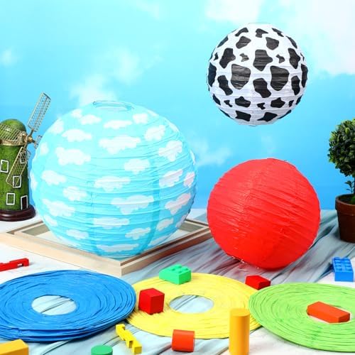 Motimind 12 Pcs Cartoon Story Birthday Party Decors Classroom Paper Lantern - Image 5