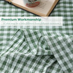 Green White Gingham Tablecloth Round Dia.90 - Image 6