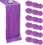 6 Pack Purple Cheesecloth Table Runner 10Ft 23 x 120 Inch by RestfulGlow
