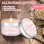 MTLEE 24 Pcs Baby Shower Candle, Snowflakes, Pink, 1.2 oz - Image 3