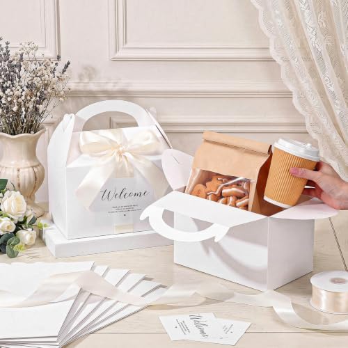 Maitys 24 Set Welcome Boxes for Wedding Guests 9x6x6 Gable Boxes, Beige - Image 5