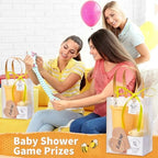 56Pcs Baby Shower Prizes for Game Winners Baby Shower Favors Gifts including Plastic Tumbler Notebook Scented Candles Ballpoint Pen Mirrors with Hair Brushes Bracelet Gift Bag (Yellow) - Image 5