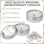 MTLEE 50 Pcs Pink Floral Wedding Candles Gift Favors for Guests 1 Oz - Image 6