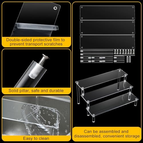 6 Pcs Acrylic Dessert Stand Set Tiered Tray Holder, Vivid Style - Image 6