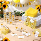 Funnymoom 50 Sets Sunflower Birthday Party Favors for Guests Souvenir Yellow Sunflower Acrylic Clear Shot Glasses Thank You Tags with Organza Bridal Shower Baby Shower Party Supplies - Image 5
