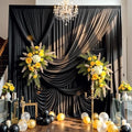 10ft×15ft Black Backdrop Curtain for Wedding Parties by PartyVillage
