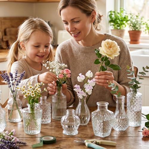 Fixwal 36pcs Glass Bud Vase Bulk Set, Clear Small Glass Vases for Flowers - Image 7