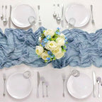 16 Pack Dusty Blue Cheesecloth Table Runner 21x120 Inch Gauze Table Runners Reusable Polyester 10ft Boho Rustic Cheese Cloth Table Runner for Wedding Party Baby Shower Birthday - Image 2