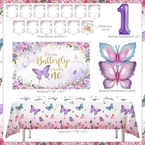 Butterfly First Birthday Decorations for Girl Butterfly 1st Birthday Decor - Image 3