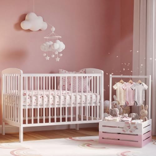 Suzile Baby Shower Crate Wooden Closet Baby Basket Gift,Pink White - Image 6