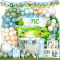 Hombae Hole in One Birthday Party Decorations, Golf First Birthday Decorations, 1st Birthday Decorations Boys, Golf Themed Backdrop Balloon Garland Banner Cake Topper Crown Poster Boxes Cutout by Hombae