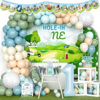 Hombae Hole in One Birthday Party Decorations, Golf First Birthday Decorations, 1st Birthday Decorations Boys, Golf Themed Backdrop Balloon Garland Banner Cake Topper Crown Poster Boxes Cutout by Hombae