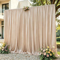 16x10FT Light Champagne Backdrop Curtains for Wedding Parties, Wrinkle Free Polyester Photography Backdrop Drapes for Baby Shower Birthday Parties Stage Background Stand Decorations 4x10ft,4 Panels by Partisky