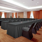 2 Packs Black Spandex Tablecloths for 6 Foot Rectangle Tables, Wrinkle Free 6ft Fitted Table Cover Stretch Table Cloth Desk Skirt for Weddings Banquet Baby Shower Birthday Party Events Decorations - Image 6