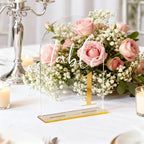 Arch Acrylic Wedding Table Numbers with Gold Font & Stands - 5''x7'' Clear Acrylic Table Number Signs for Wedding Reception, Anniversary, Event & Party Decor (Set 1-10) - Image 7