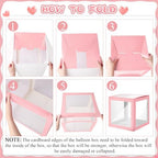 Thyle 12 Pcs Baby Balloon Boxes with 99 Letters for Baby Shower, Pink - Image 3