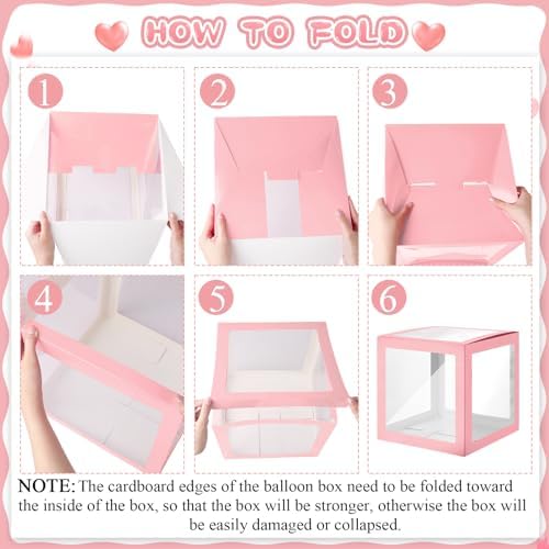 Thyle 12 Pcs Baby Balloon Boxes with 99 Letters for Baby Shower, Pink - Image 3