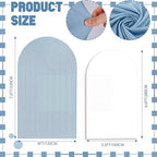 2 Set Wedding Arch Cover Blue White Ripple & Solid Stretchy Backdrop Cover - Image 2