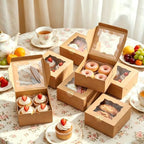 50Pcs 6x6x3 Inch Cookie Boxes with Window, Boxes for Baked Goods - Image 3