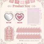 50 Set Cielito Lindo Mexican Baby Shower Party Favors, Heart-Shaped Mirrors with Organza Bags & Thank You Cards, Pink Talavera Party Gifts Bulk for Guests Bridal Shower Wedding Gender Reveal Party - Image 2