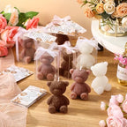 Threlaco 30 Sets Large Bear Candle Baby Shower Party Favor, Brown Series - Image 4