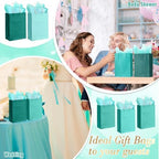 Kolldenn 50 Set Teal Blue Gift Bags with Tissue Paper - Image 5