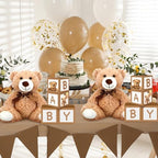 WinnerWhy 20 Pcs 4 Sets Bear Boxes with Letters for Baby Shower Brown Bear Baby Shower Centerpieces for Gender Reveal Birthday Party Table Decorations - Image 5