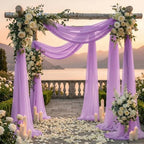 Pack of 2 Wedding Arch Drape Panel Fabric 30" x 100ft - Orchid - Image 4