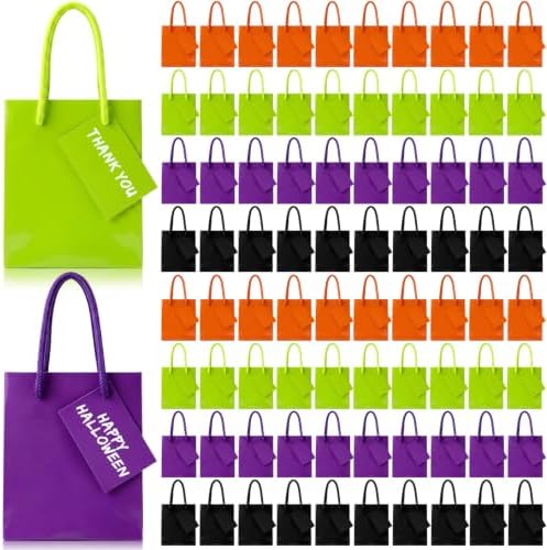 Sherr 100 Pcs Halloween Mini Gift Bags Bulk, 4 x 2.75 x 4.5 in Paper Bag by Sherr