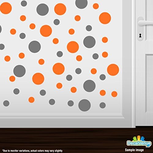Orange/Grey Vinyl Wall Stickers - 2 & 4 inch Circles (300 Decals) - Image 2
