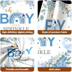10x6.5ft Baby Shower Backdrop Decorations Blue Floral Baby Shower Banner Backdrop Photo Booth Background for Baby Party Photography Props for Boy's or Girl's Party Supplies(Boy Style) - Image 4