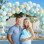 Hombae Donut Baby Sprinkle Decorations for Boy, Baby Shower Decorations for Boys, Blue Sprinkle with Love Backdrop Balloon Banner Boxes Tablecloth Sash for Boy Sprinkled Baby Shower Supplies - Image 6
