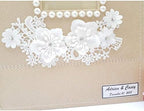 pearls flower lace self stick wedding album 80 pages. Hand-decorated fabric cover album; 3x5, 4x6, 5x7, 8x10 photos with gift box. Customizable and personalizable - Image 2