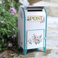 Vintage Wedding Mailbox Post Box Large Metal Wedding Decor Card Box Mail Boxes with Slot & Lid Flower Bird Design for Retro Antique Baby Birthday Shower Graduation Party Reception Gift by Unknown