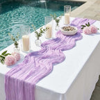Lilac Purple Lavender 17 x 108 Inch Cheesecloth Table Runner - Boho Gauze Sheer Fabric for Wedding Baby Shower Party Home Decor - Image 3
