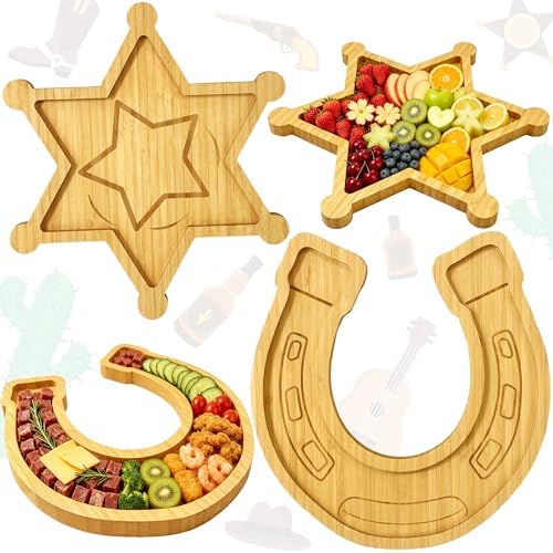 Western Party Decorations Wooden Cowboy Baby Shower Charcuterie Board Trays by Easma