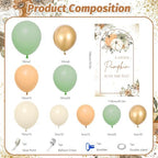 MEHOFOND Fall Pumpkin Baby Shower Backdrop Balloon Arch Kit, with 100 Pack napkins, Fall Pumpkin Placemats Set of 4 - Image 4