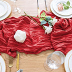 Wokceer Cheesecloth Table Runner Red 10FT Boho Gauze Runner, 12 Pack - Image 5