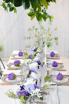 Lvydec Artificial Peony Flower Garland - 6ft Silk Peony Purple Flower Garland Arch Flower Vine for Wedding Party Table Decoration (2, Purple and White) - Image 4
