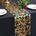 Snowkingdom Black and Gold Table Runner 100 Feet Glitter Golden Metallic Table Centerpieces Foil Runners Party Decorations for Graduation Birthday Retirement Wedding Christmas Halloween Thanksgiving by Snowkingdom