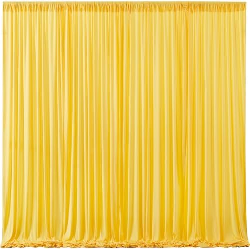 Yellow Backdrop Curtains-Wrinkle-Free Polyester Photography Drapes Party Curtain Background for Baby Shower Wedding Decorations- 40 X10FT by WishCare