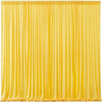 Yellow Backdrop Curtains-Wrinkle-Free Polyester Photography Drapes Party Curtain Background for Baby Shower Wedding Decorations- 32 X10FT (Yellow) by WishCare